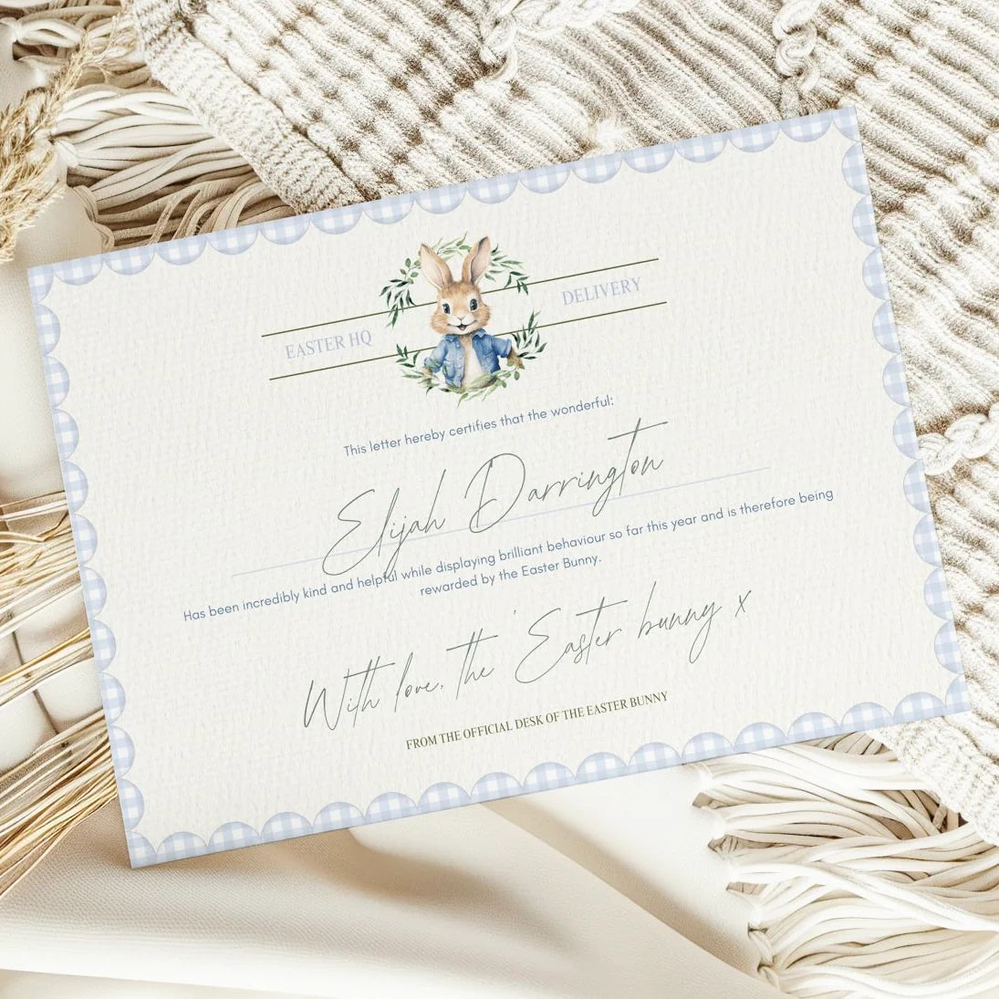 A4 Easter certificate