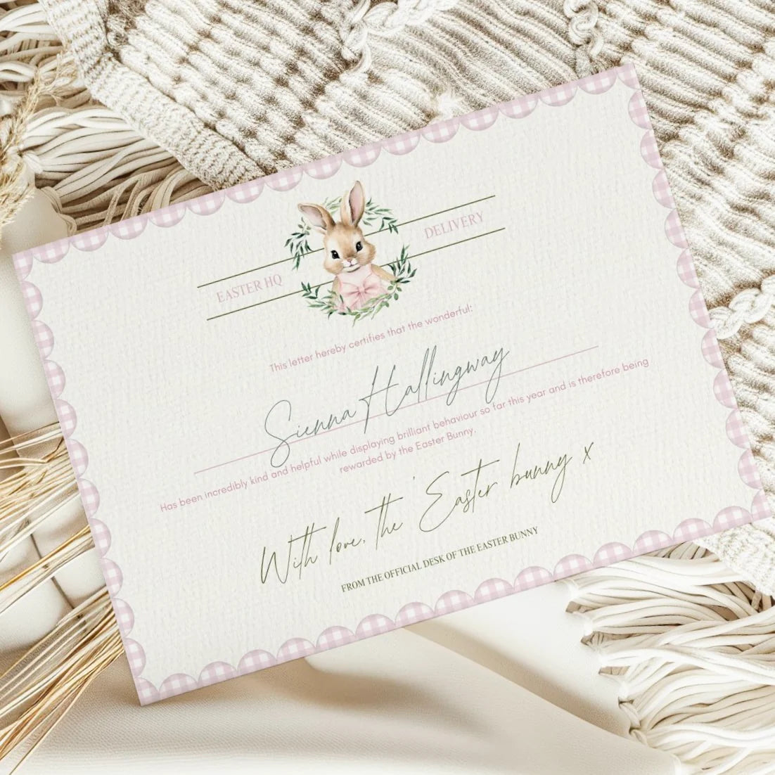 A4 Easter certificate