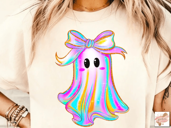 Iridescent Ghost Coquette Halloween Png