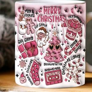 pink christmas mugs