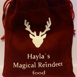 personalised velvet reindeer food bag