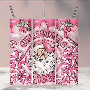 pink christmas vibe tumbler