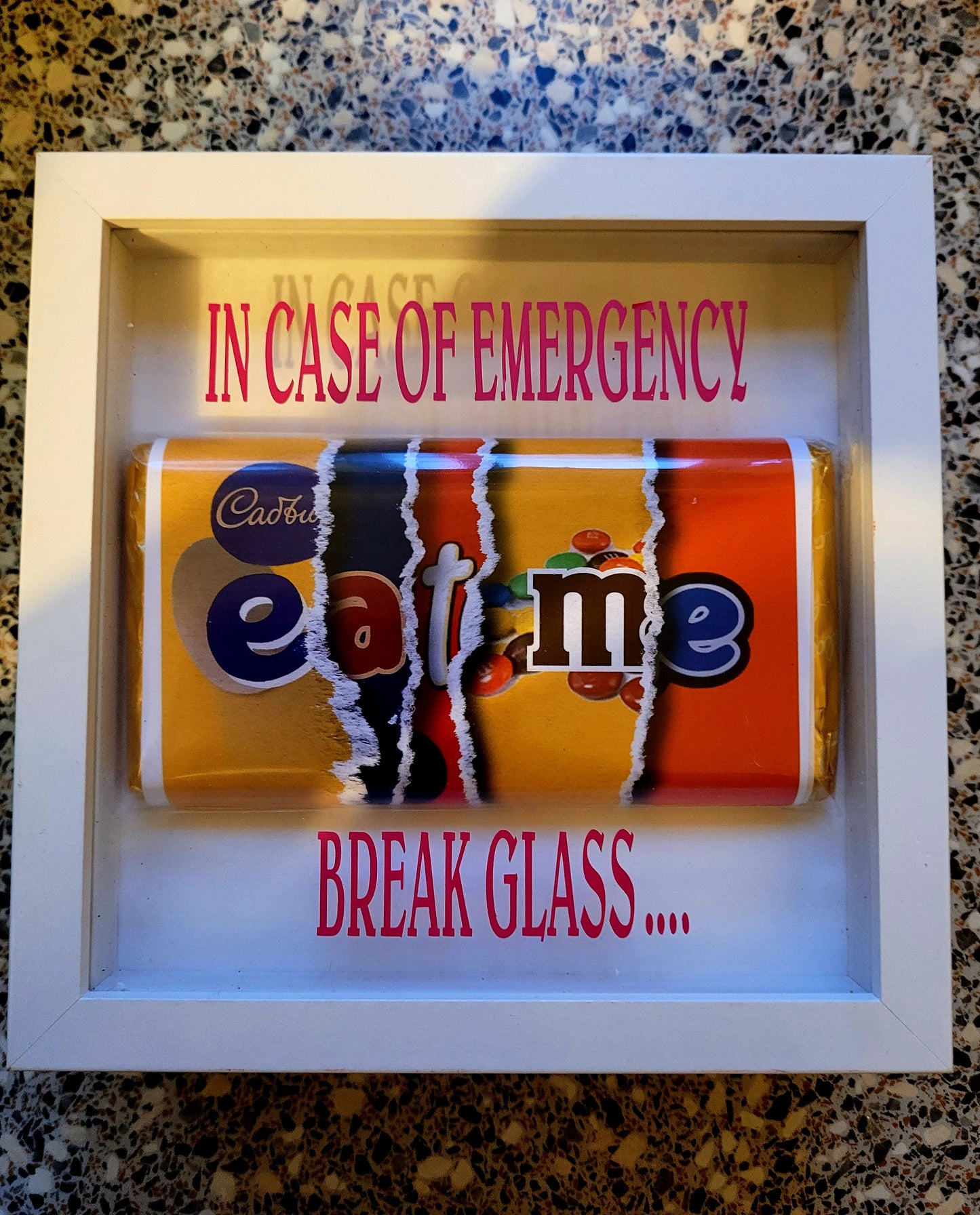 Break glass chocolate frame