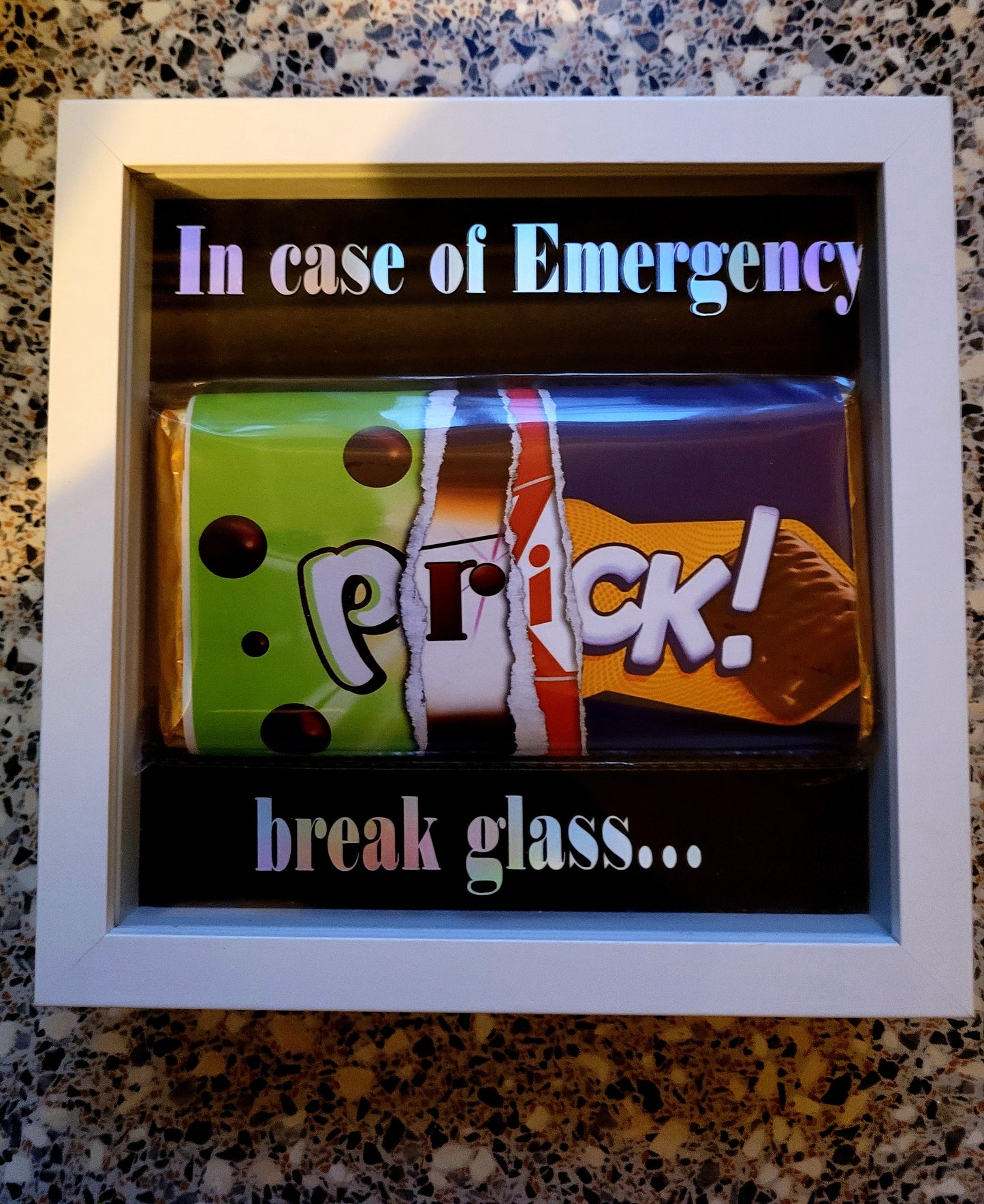 Break glass chocolate frame