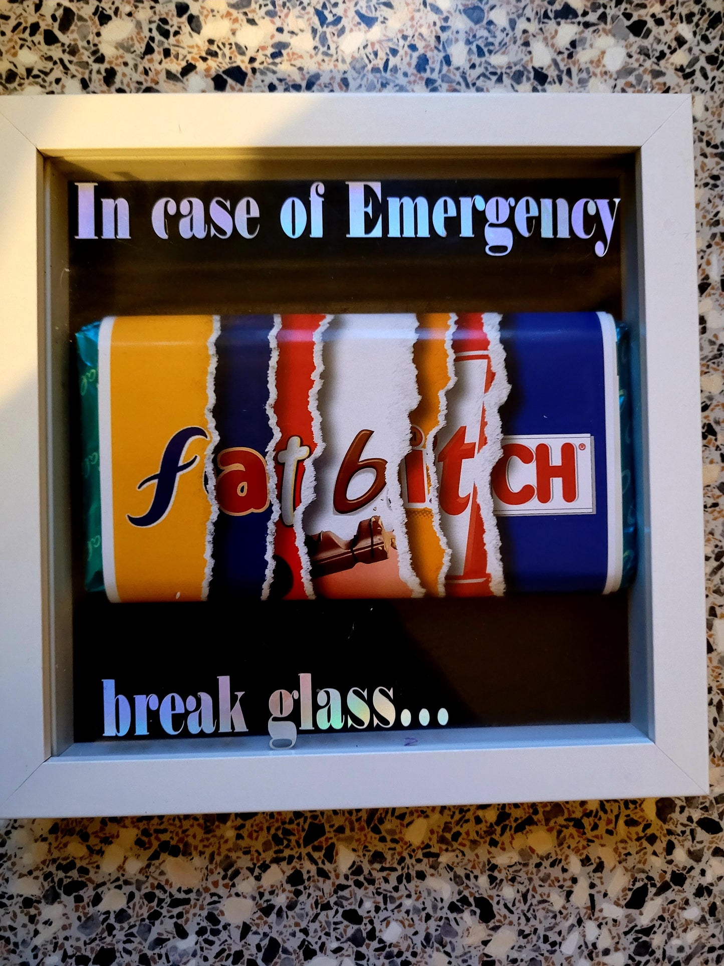 Break glass chocolate frame