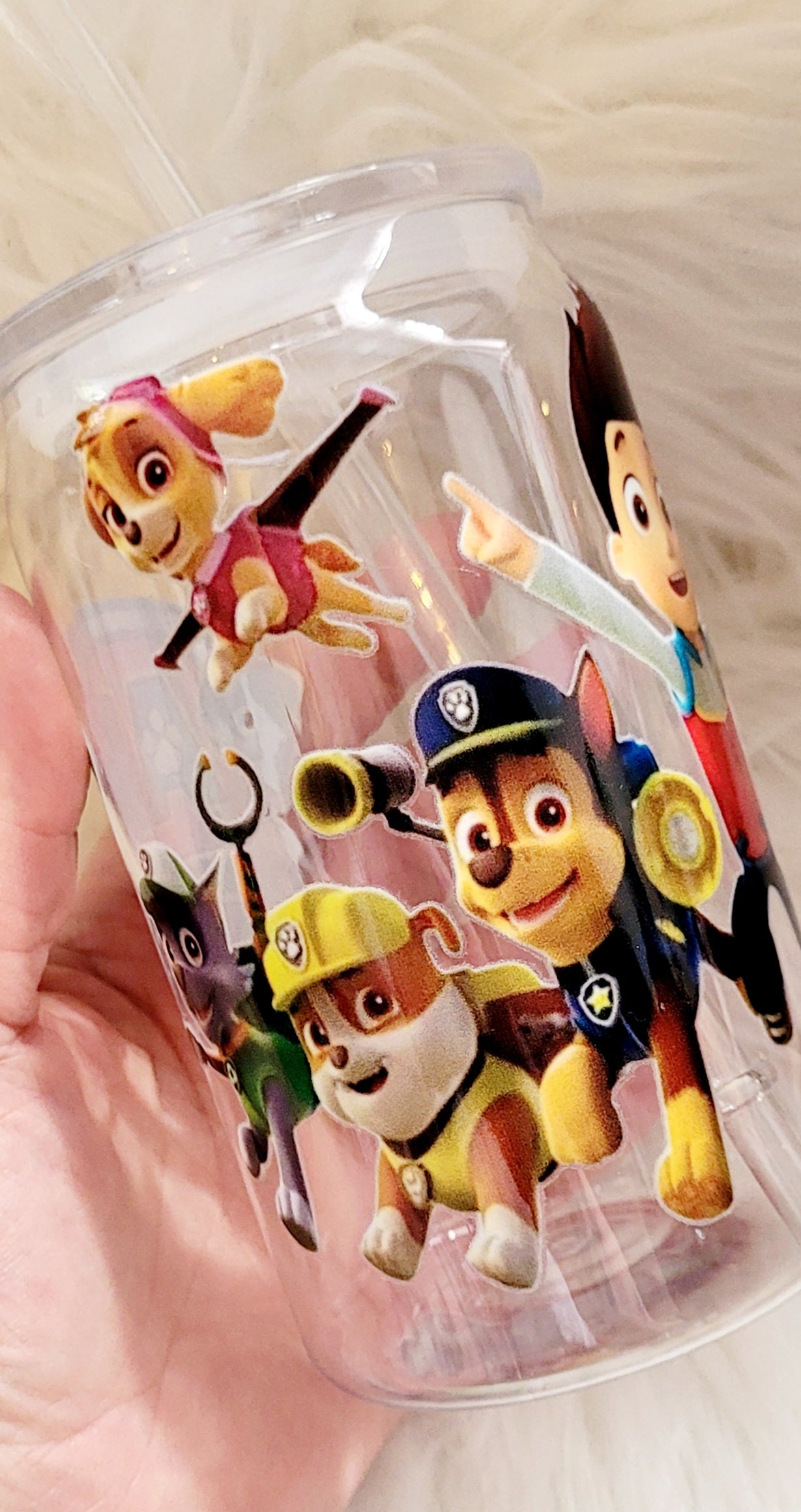 16oz paw patrol plastic libby cup with straw