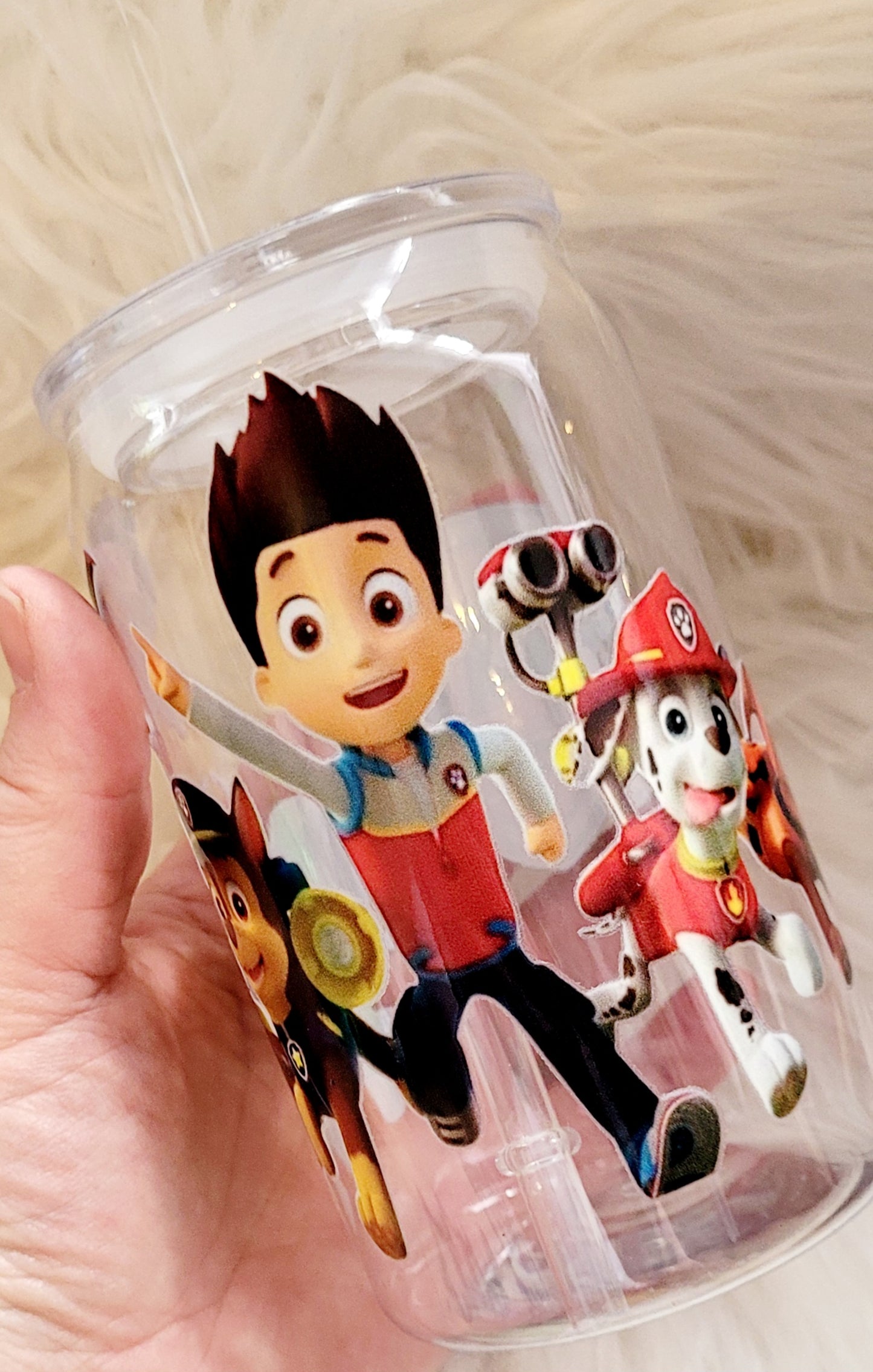 16oz paw patrol plastic libby cup with straw