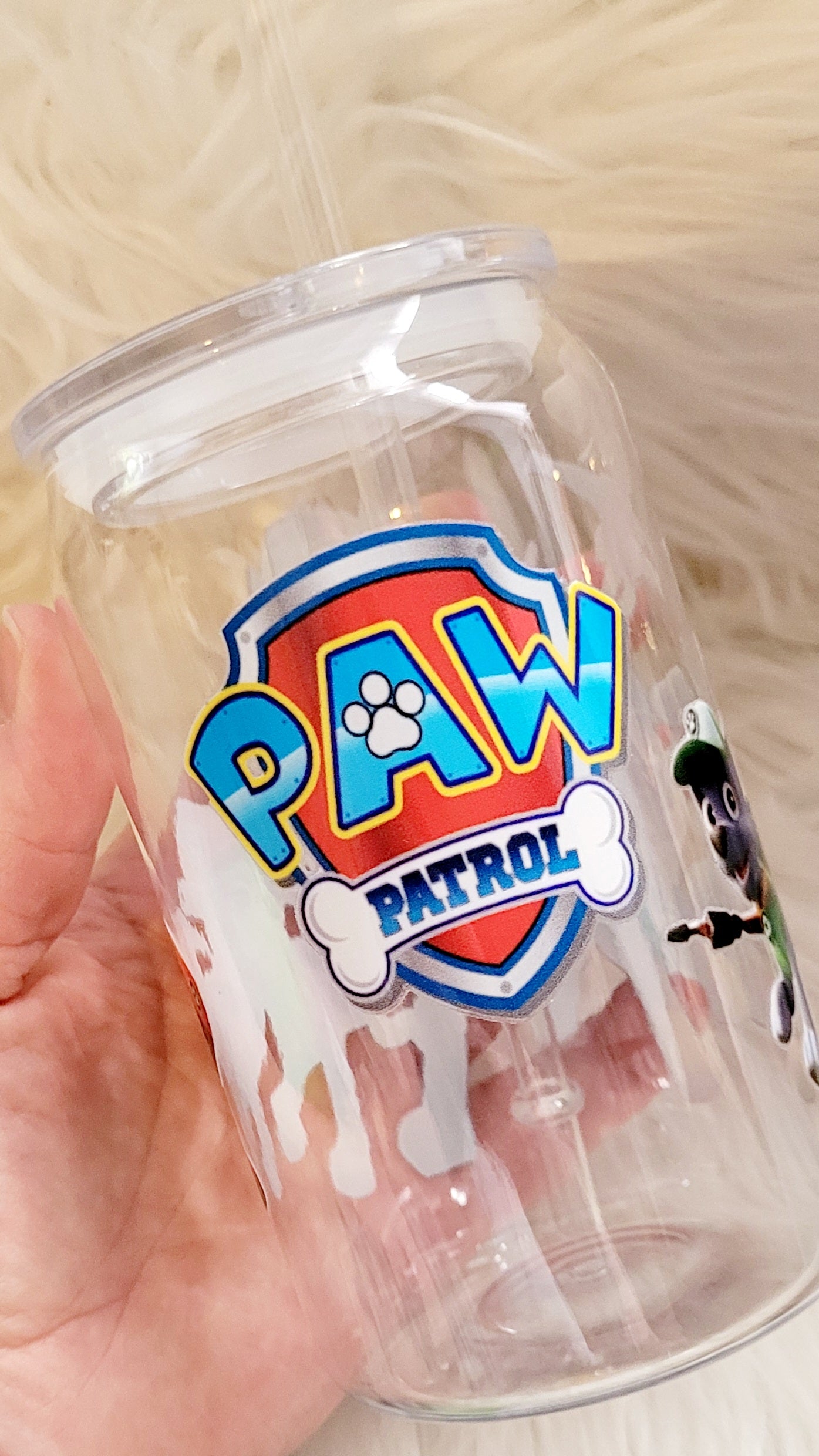 16oz paw patrol plastic libby cup with straw