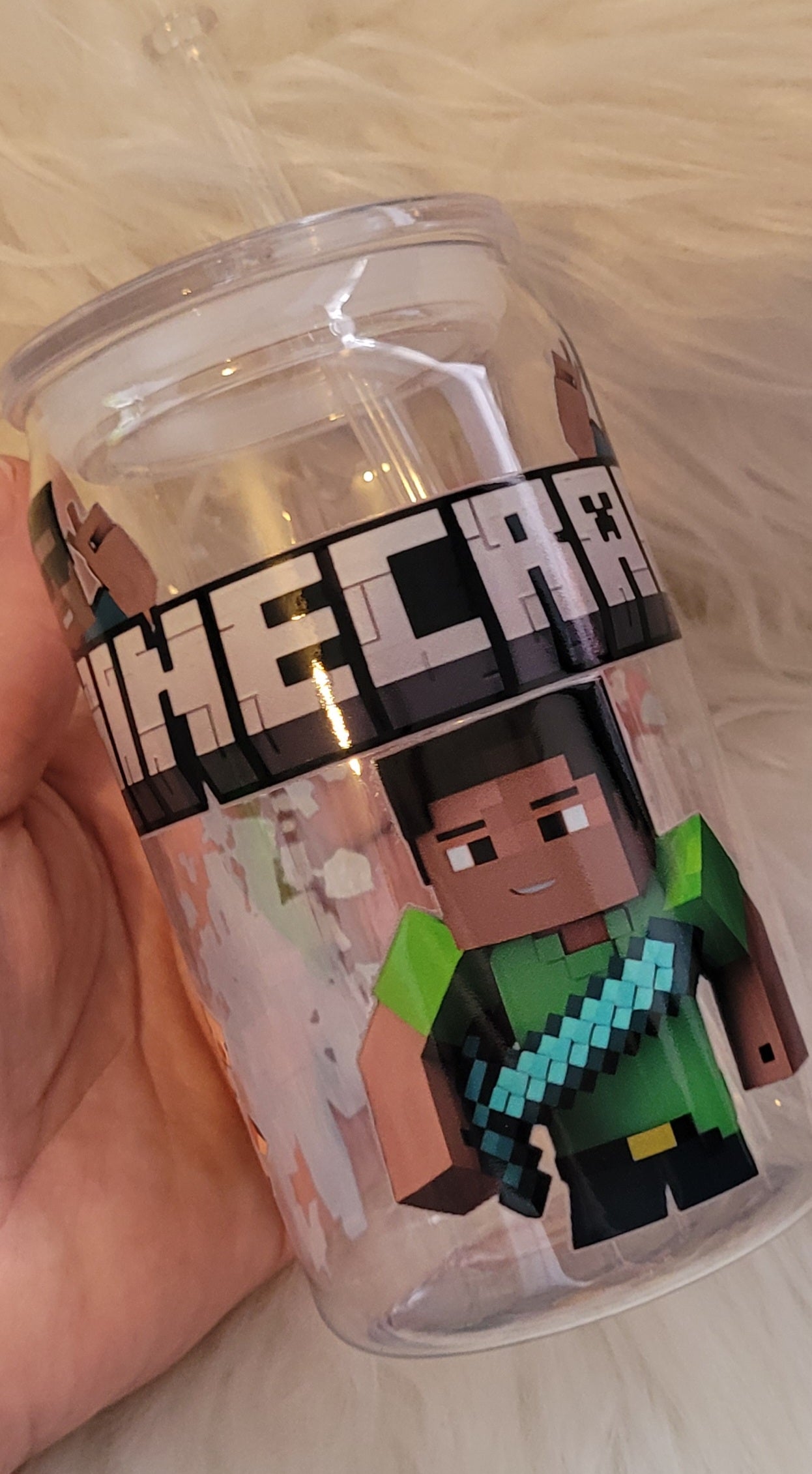 16oz plastic Minecraft libby glass.