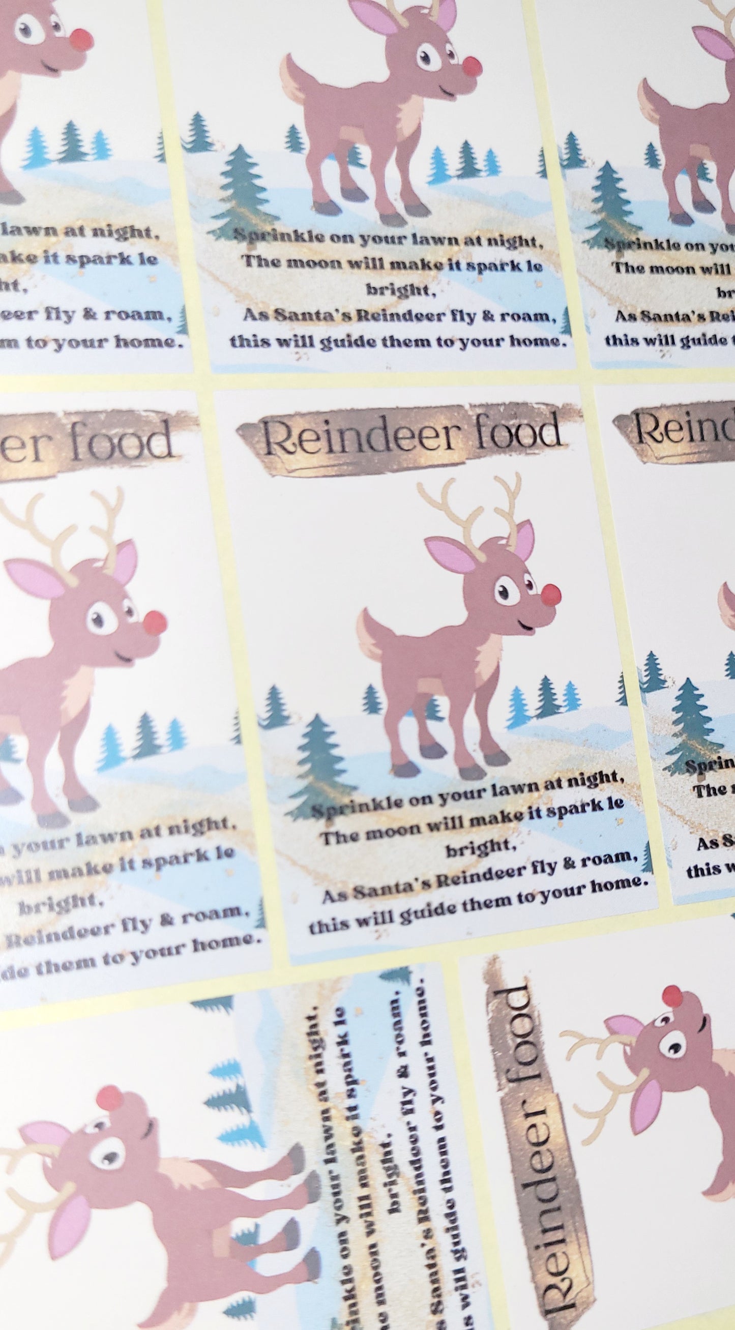 X22 reindeer food stickers