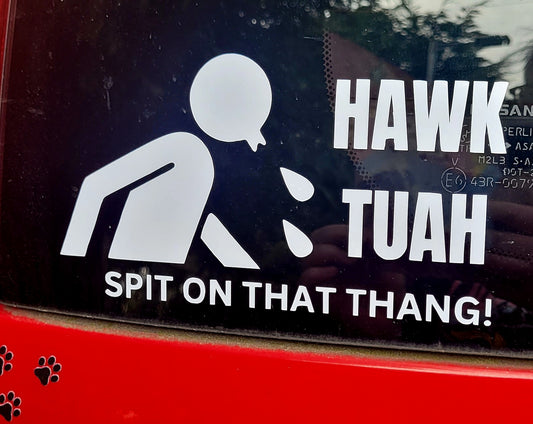 Hawk tuah funny car sticker