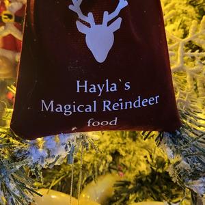 personalised velvet reindeer food bag