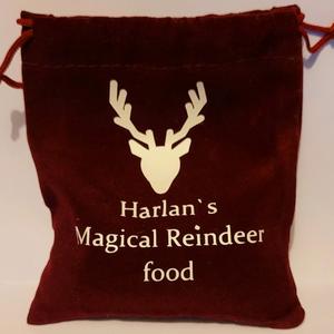 personalised velvet reindeer food bag