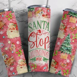 vintage pink santa tumbler