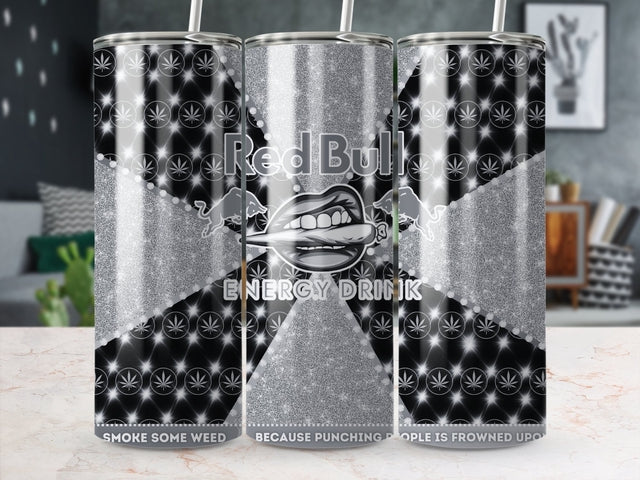 Grey Redbull tumbler