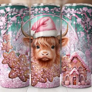 tumbler with cute higland cows