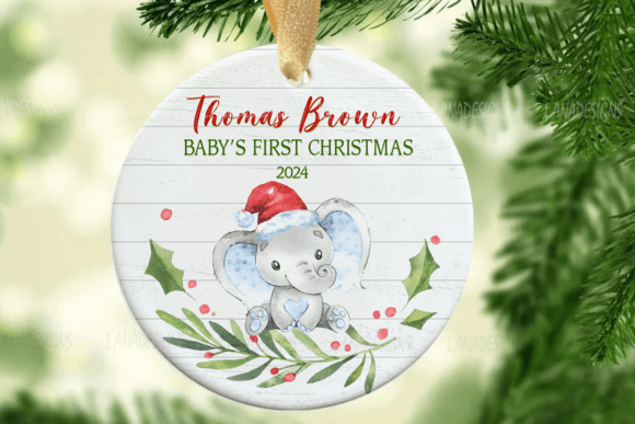 Babys first christmas ceramic tree decoration