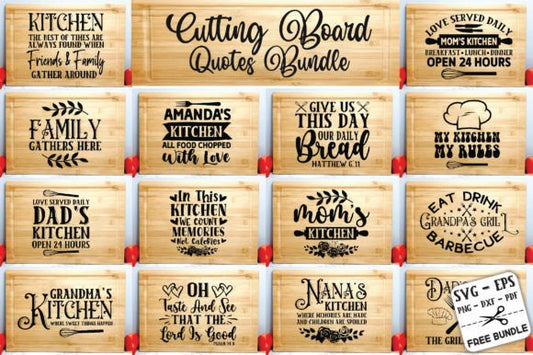 Cutting Board Quotes Bundle