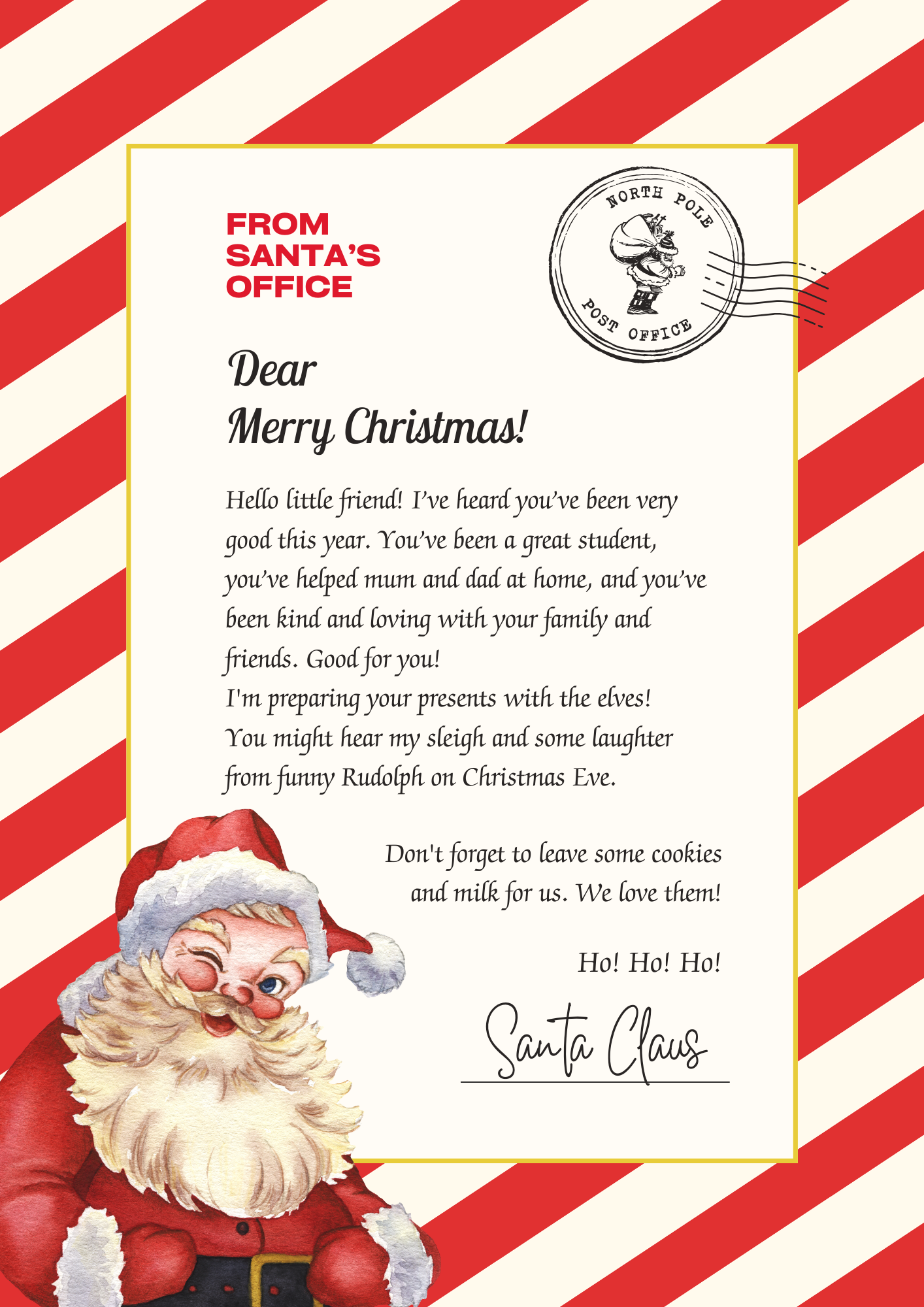 Free letters to santa digital