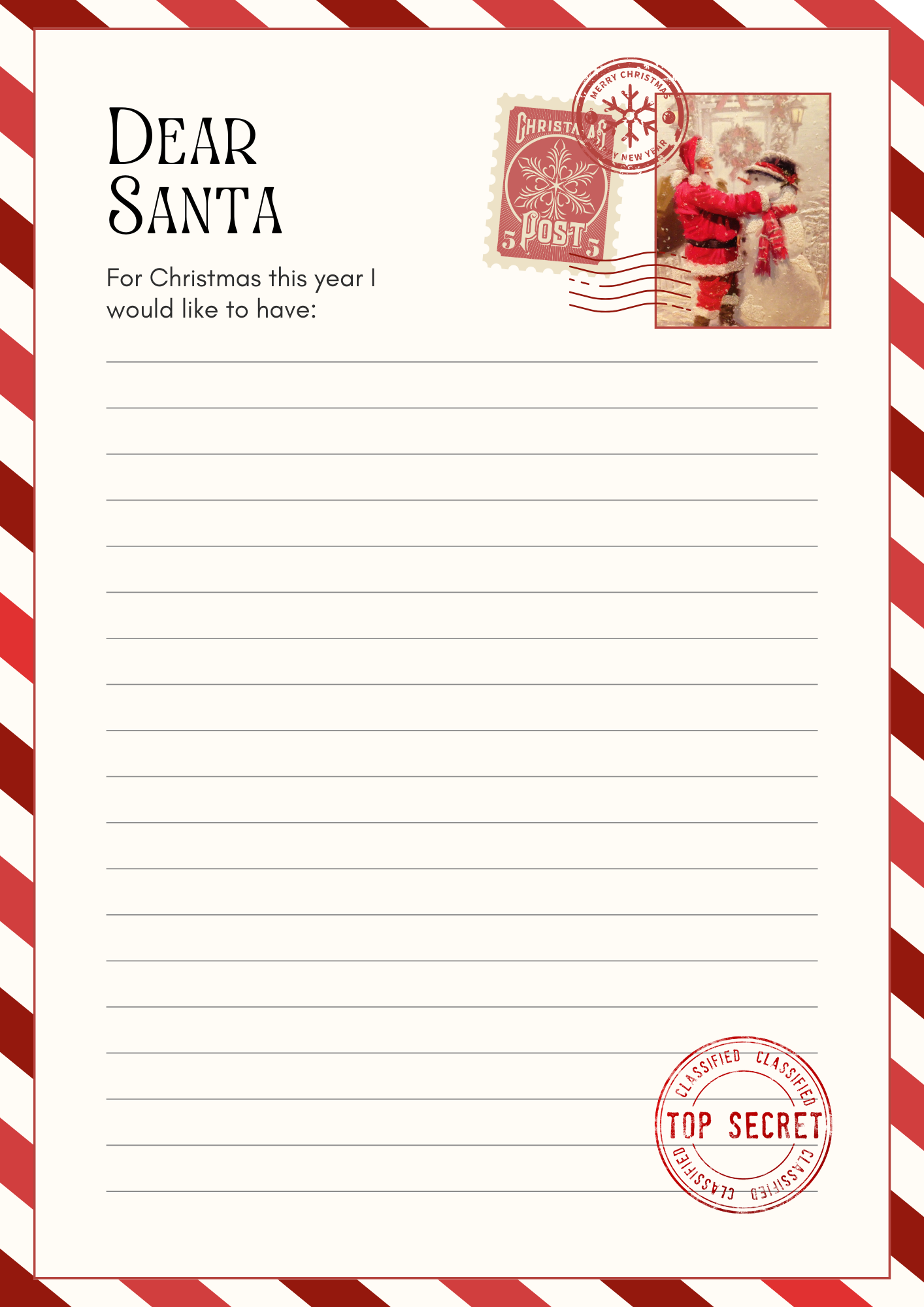 Free letters to santa digital