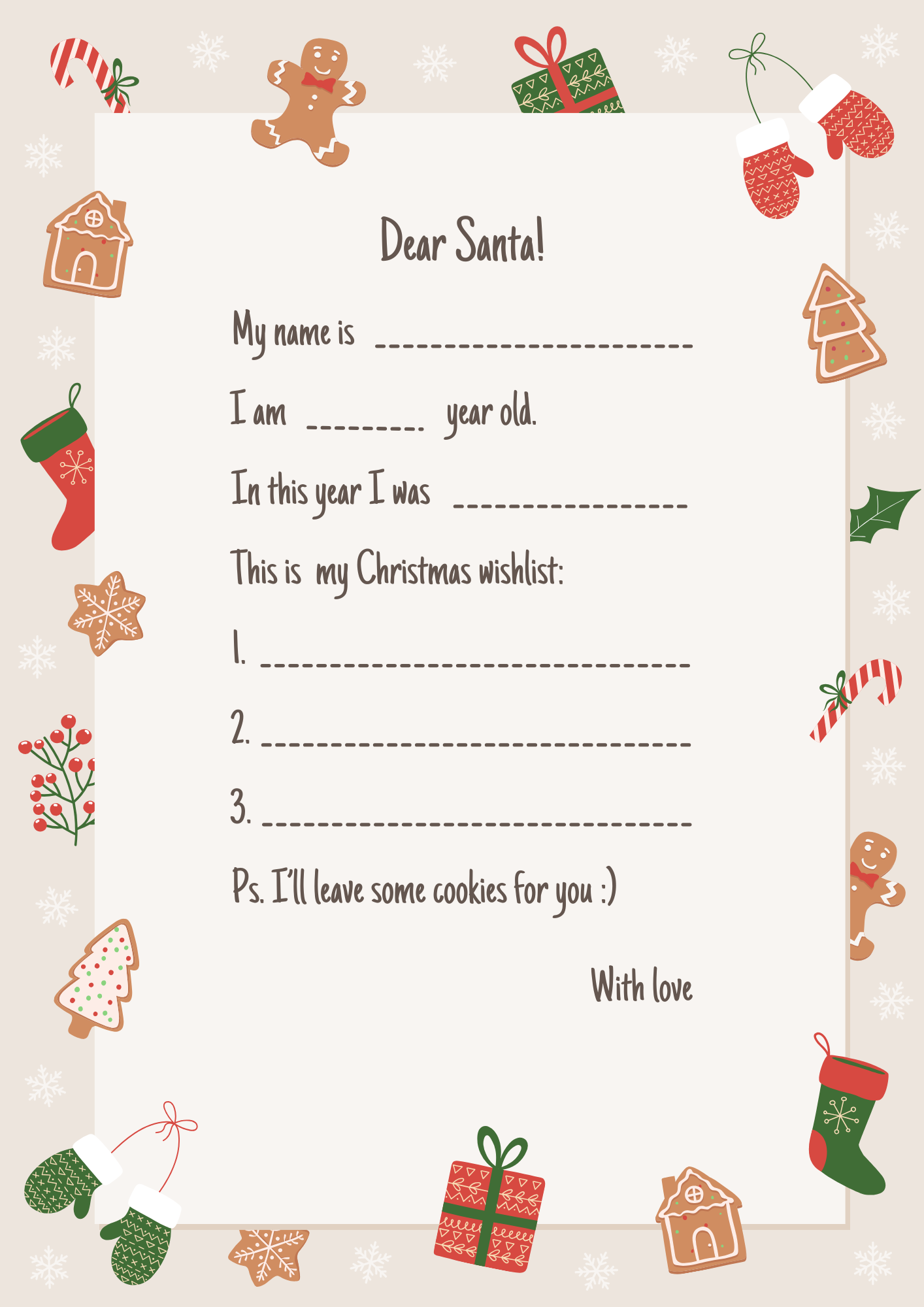 Free letters to santa digital