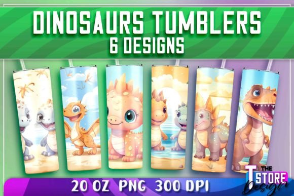 Dinosaurs Tumblers Wrap 20 Oz. digital download