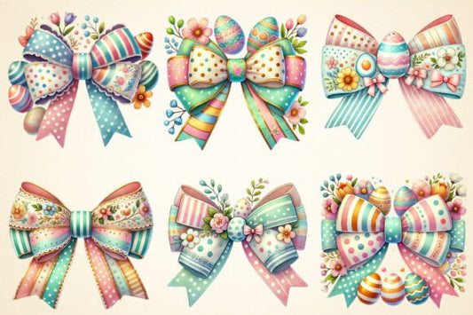 Easter Bows Clipart Bundle