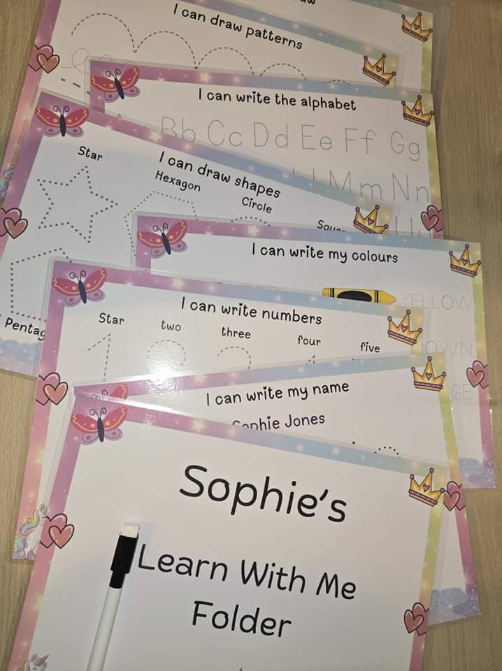 Personalised learn with me folders