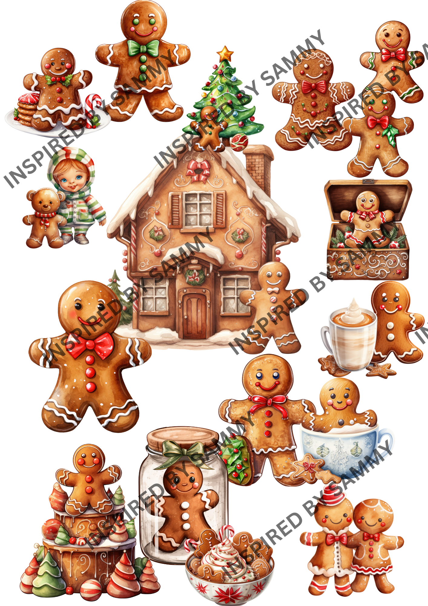 Gingerbread clip art digital file