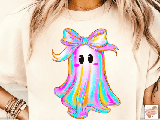 Iridescent Ghost Coquette Halloween Png