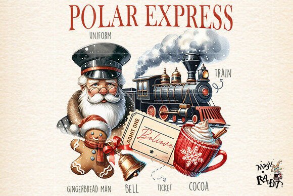 Polar Express ,Retro Christmas Png