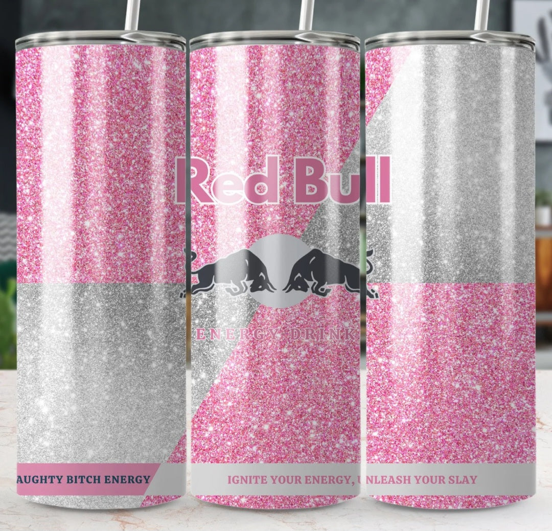 Pink glitter redbull