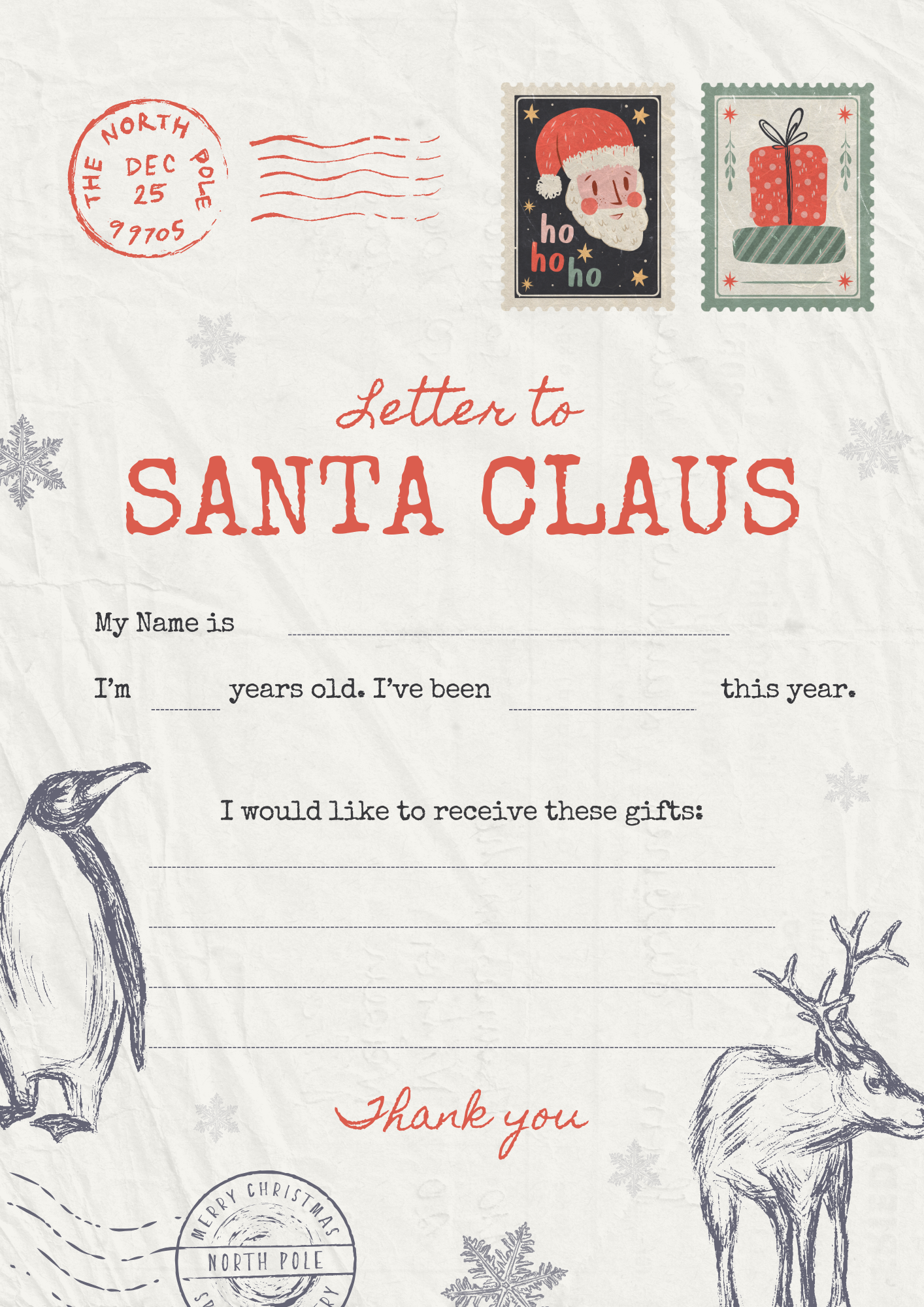 Free letters to santa digital