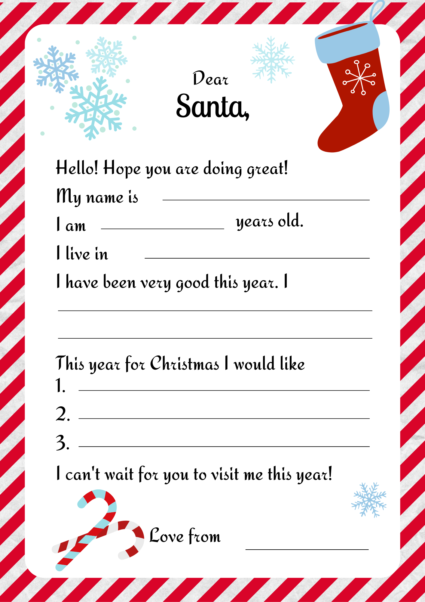 Free letters to santa digital