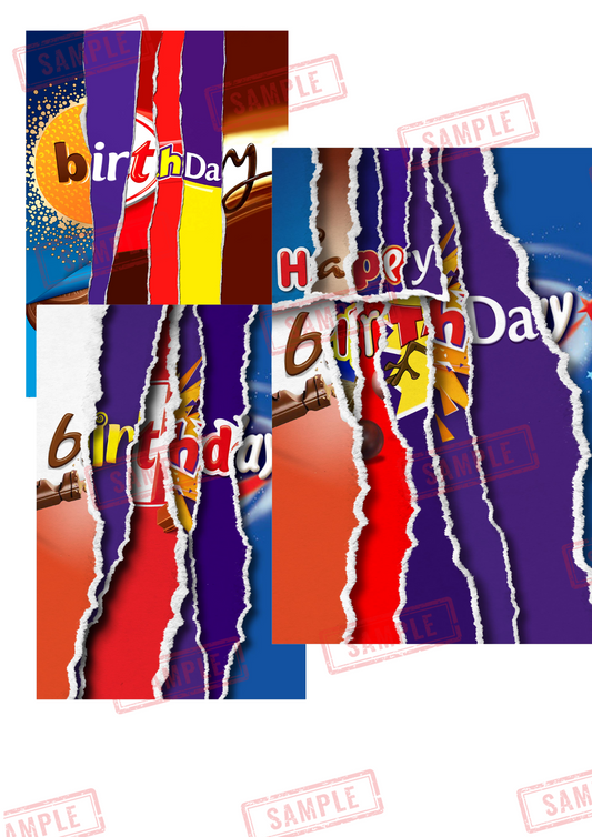 Digital download chocolate wrapper x3 birthday