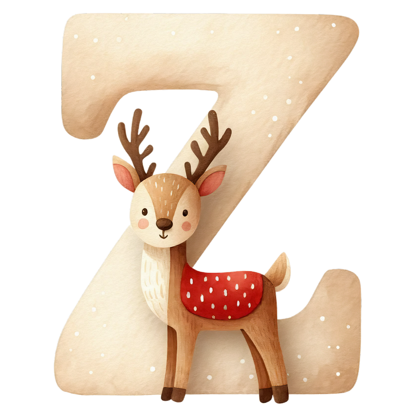 Reindeer digital alphabet and numbers