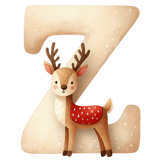 Reindeer digital alphabet and numbers