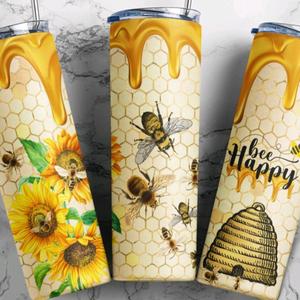 Bee happy 20oz tumbler