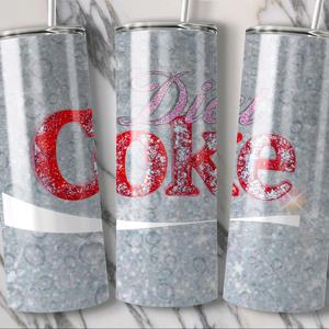 Diet coke glitter tumbler