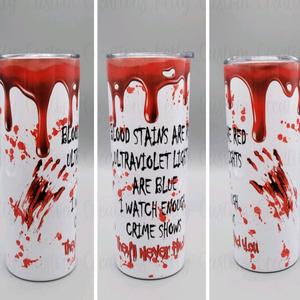 Horror themed drip tumbler design