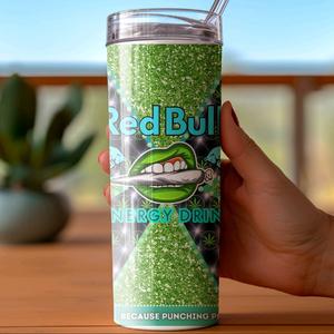 Green weed 20oz redbull tumbler