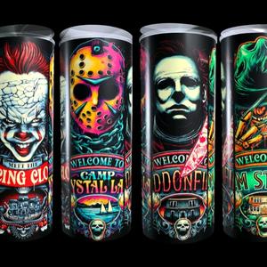 Horror themed 20oz sublimation tumbler wraps