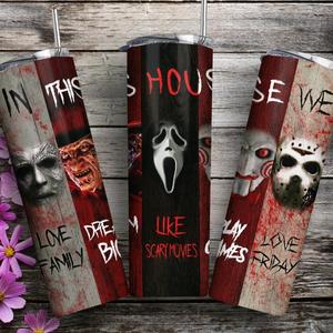 In this house horror 20oz tumbler