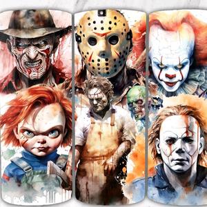 Horror themed 20oz sublimation tumbler wraps