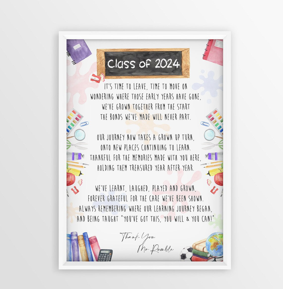 Personalised a4 print