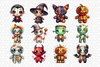 Halloween Voodoo DollClipart. Cute Halloween.