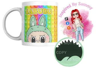 Mug with mouth digital download, Labubu x3