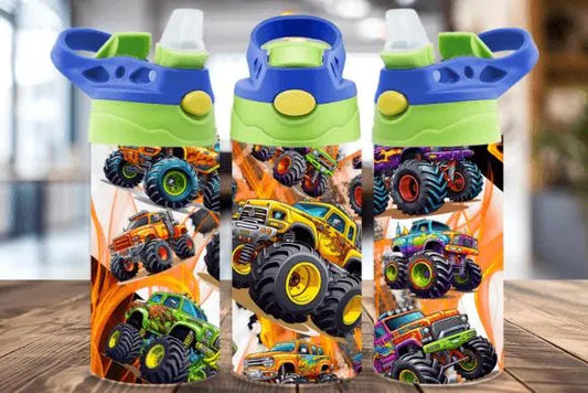 12oz monster truck flip top tumbler wrap digital download