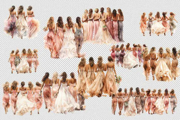 12 Bridesmaid Clipart PNG