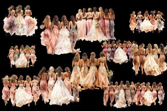 12 Bridesmaid Clipart PNG